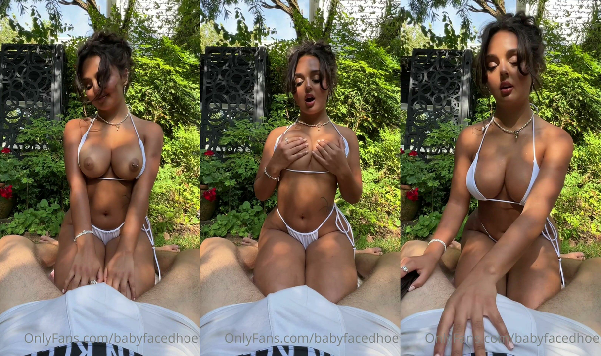 BJ Queen Kira Kattan Sucks Her Guy Off In The Garden
