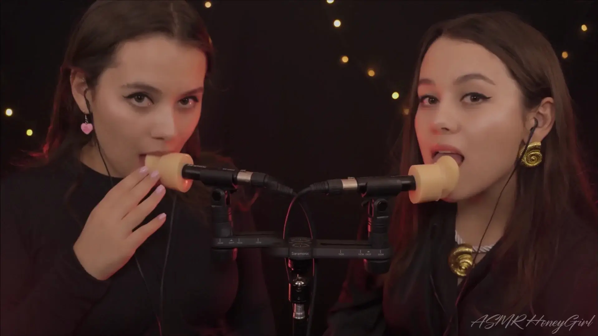 ASMR HoneyGirl Double Silicone Ear Licking