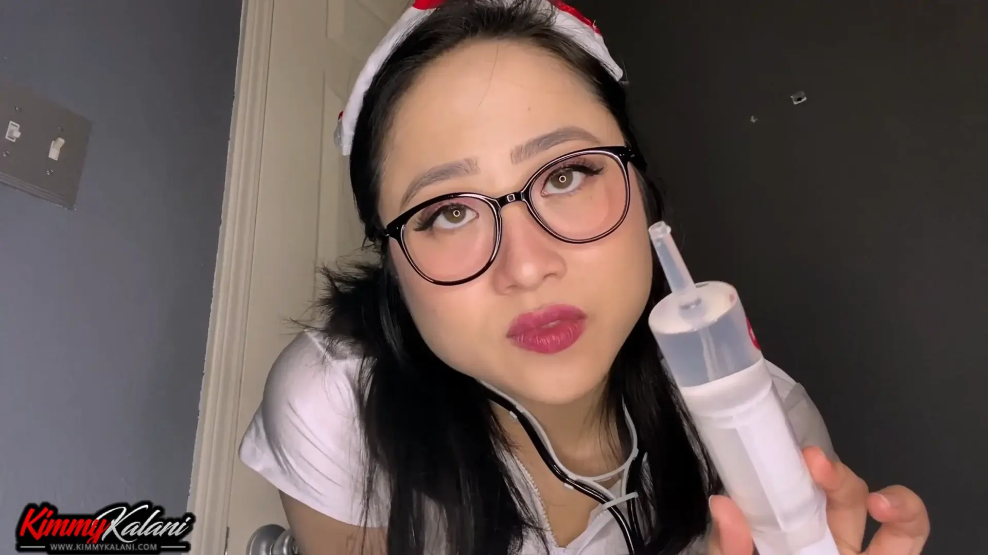 Kimmy Kalani ASMR Asian Nurse Gets Sperm Sample Joi