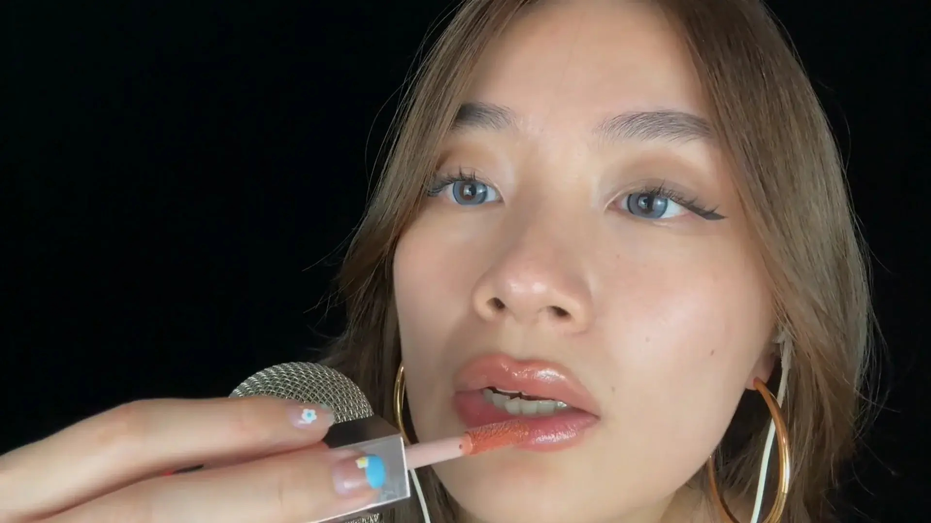 Lin ASMR Lipgloss Application Mouth Sounds