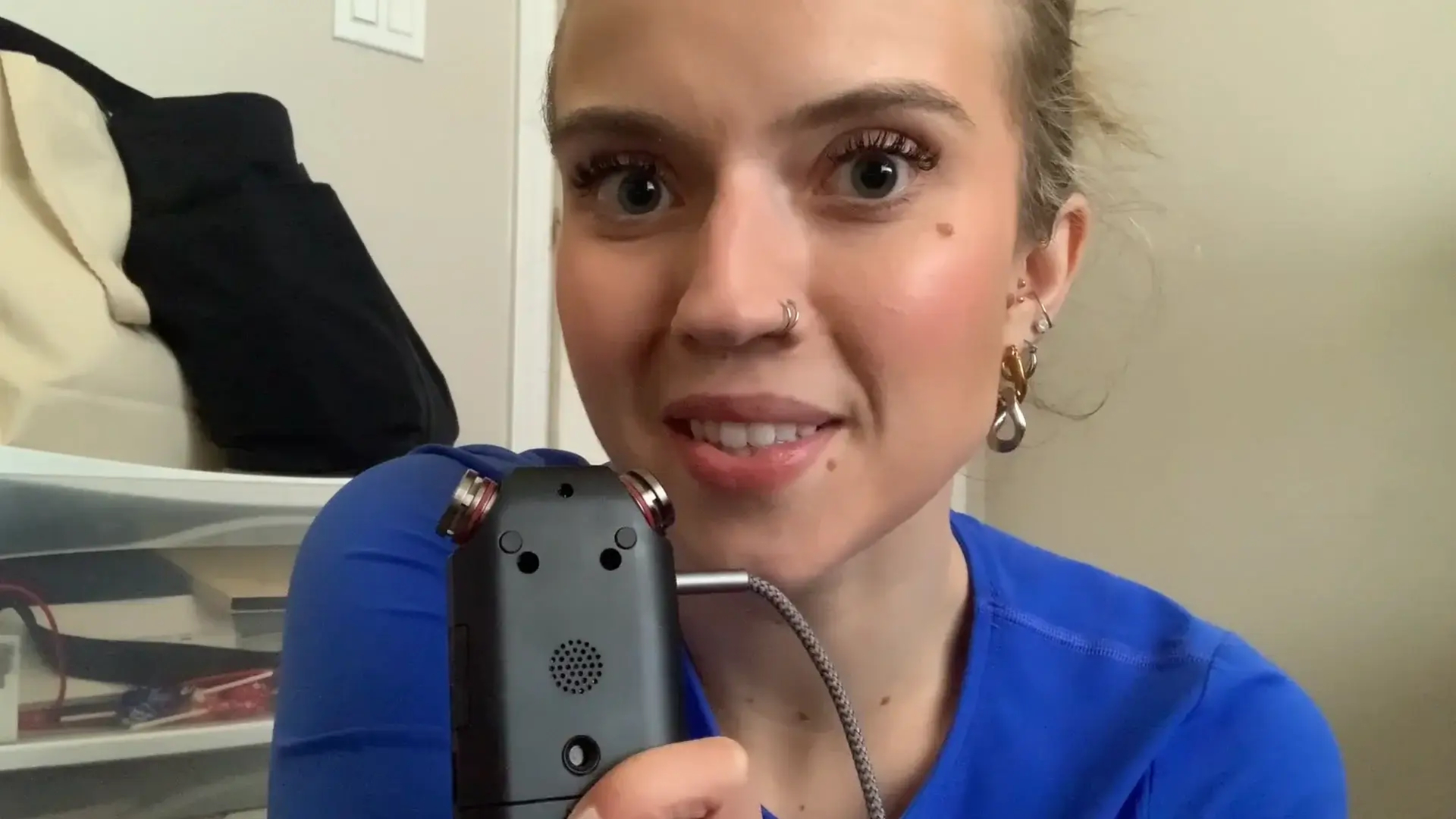 Sadie ASMR Tascam Lens Licking