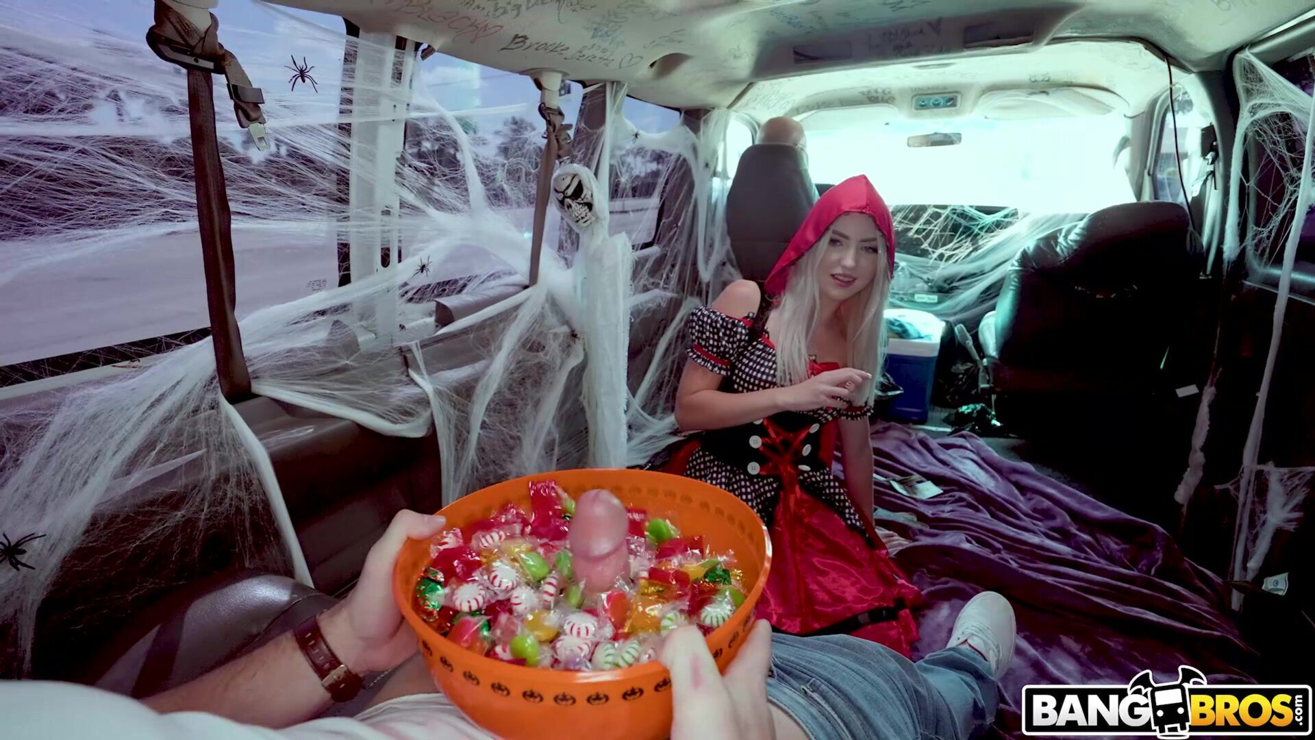 Britt Blair - Little Red Riding Hoe - BangBus - BangBus - hardcore - blonde - tits - pussy - blowjob - facial