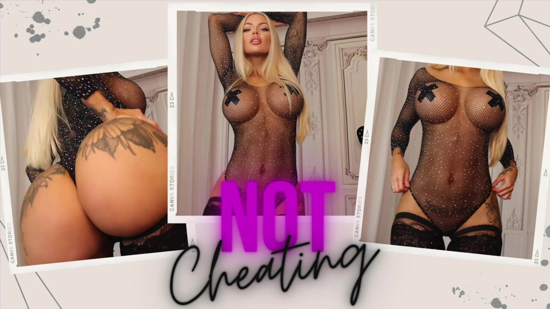 Goddess Harley LaVey - NOT Cheating - ManyVids - blonde - big tits - solo - virtualsex - gooning - fake tits - fetish - dirty talk - tattoo