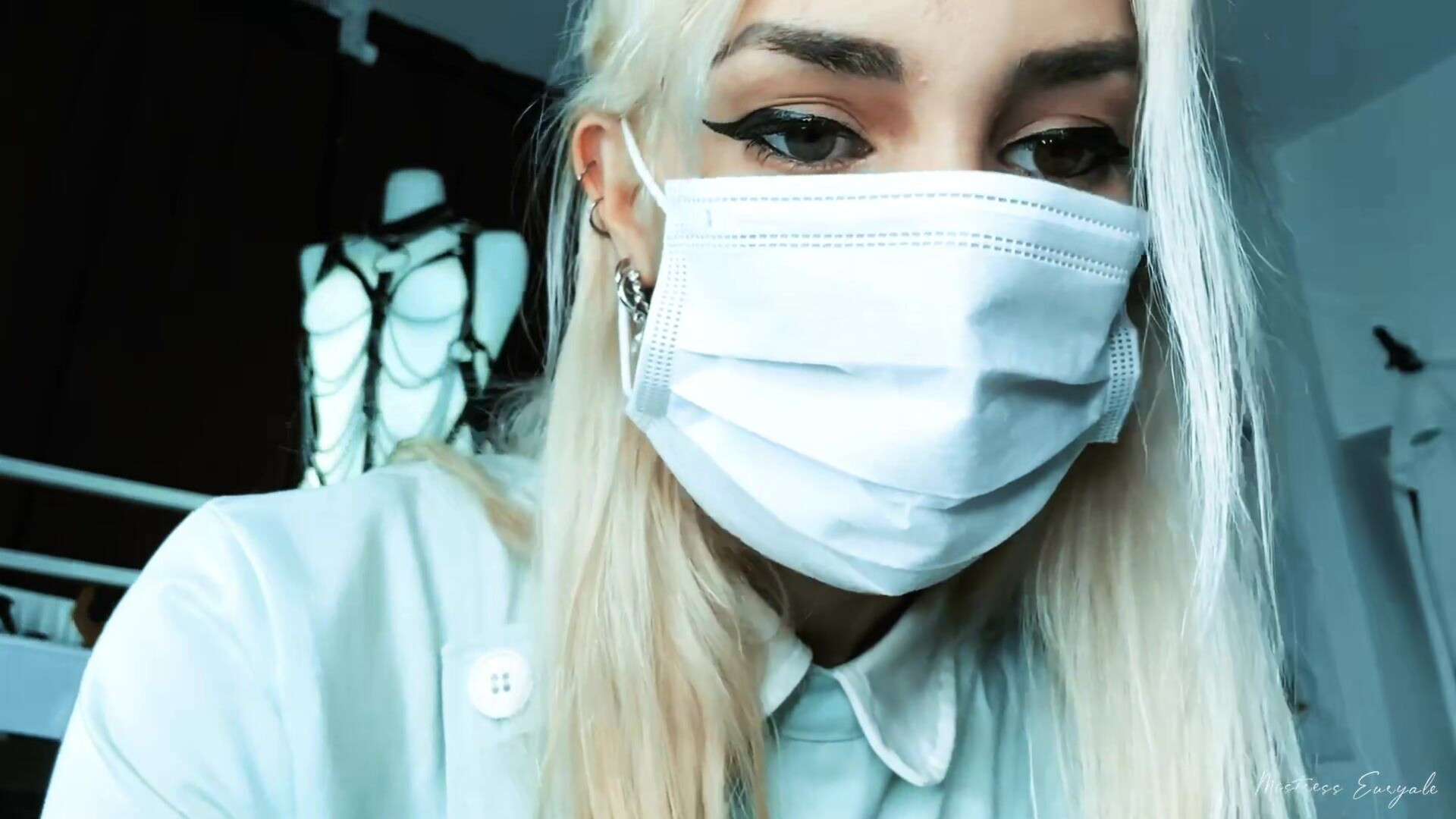 Mistress Euryale - Semen Teeth Whitening - ManyVids - femdom - fetish - dirty talk - blonde - gooning - latex
