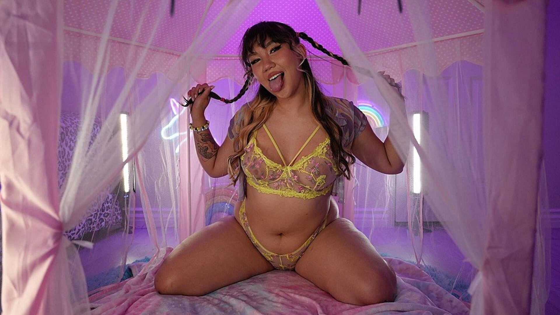 Tomie Tang - Tomie Likes to Tempt - Inserted - Inserted - pov - blowjob - big dick - brunette - facial - masturbation - tattoo