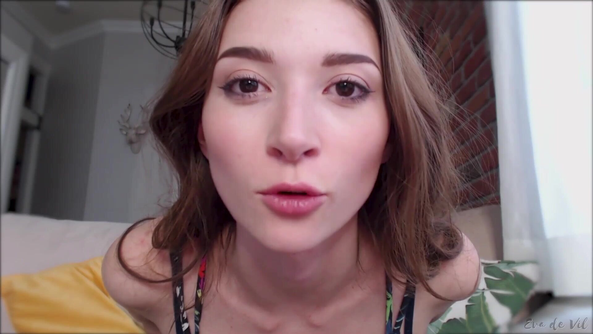Eva de Vil - Cum Fiend for Cleavage CEI - ManyVids - fetish - dirty talk - brunette - femdom - small tits - natural tits - hardcore - pov - solo