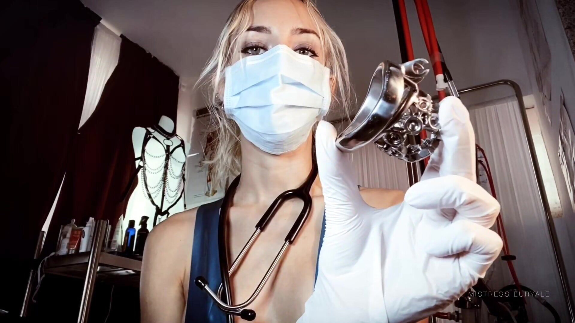 Mistress Euryale - Chastity for Masturbation Addict - ManyVids - masturbation - femdom - fetish - dirty talk - blonde - gooning - latex