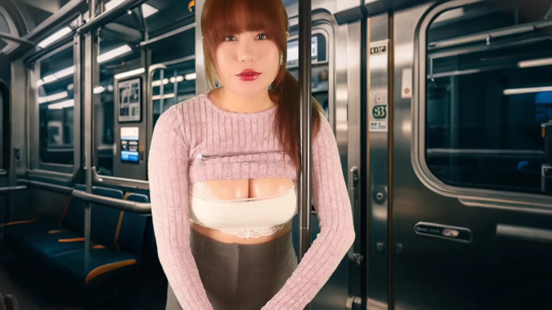 Uying ASMR Lewd Subway Housewife