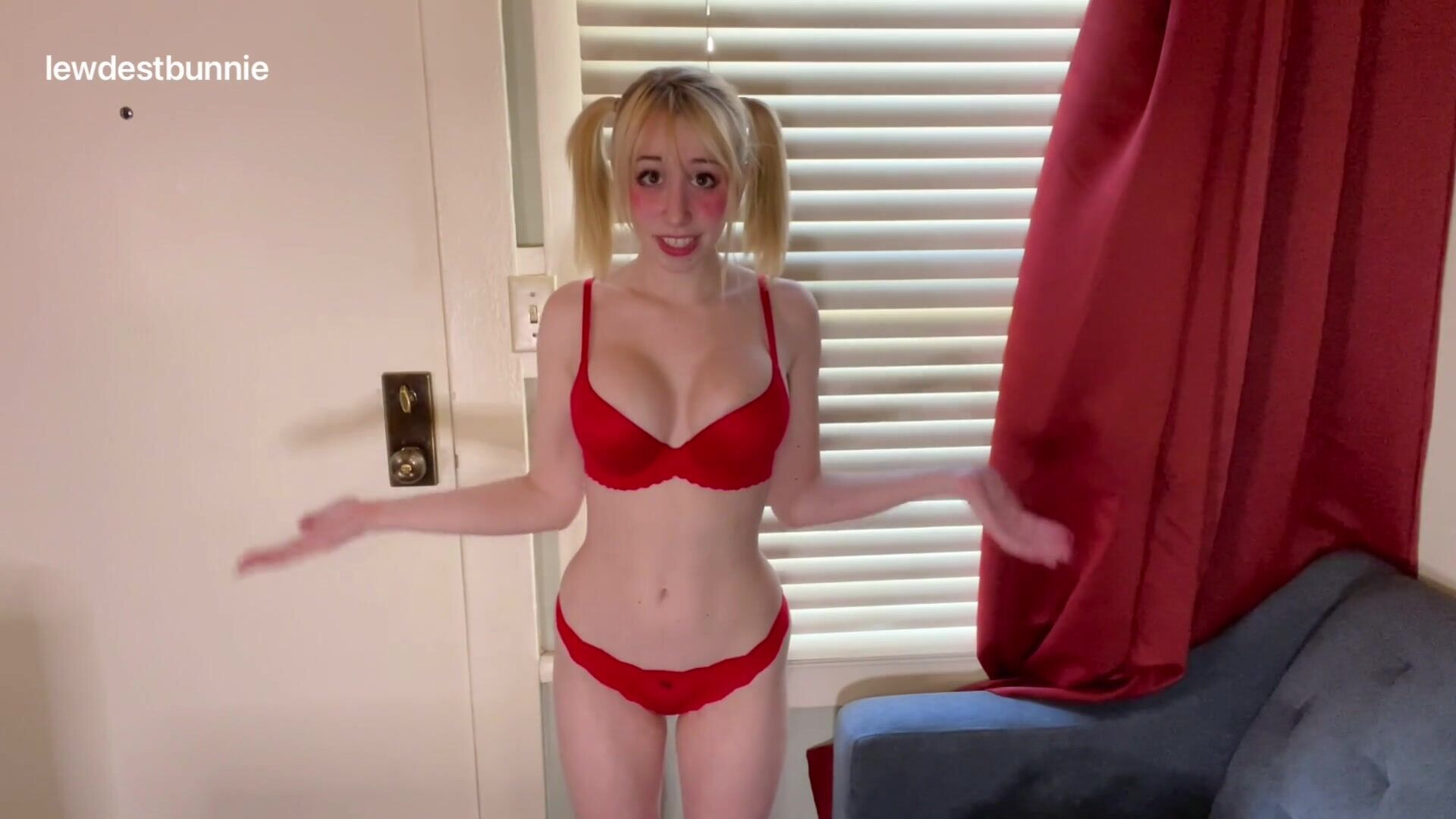 lewdestbunnie - strip searched schoolgirl saved by bj - ManyVids - cosplay - teen - blonde - dirty talk - virtualsex - pov