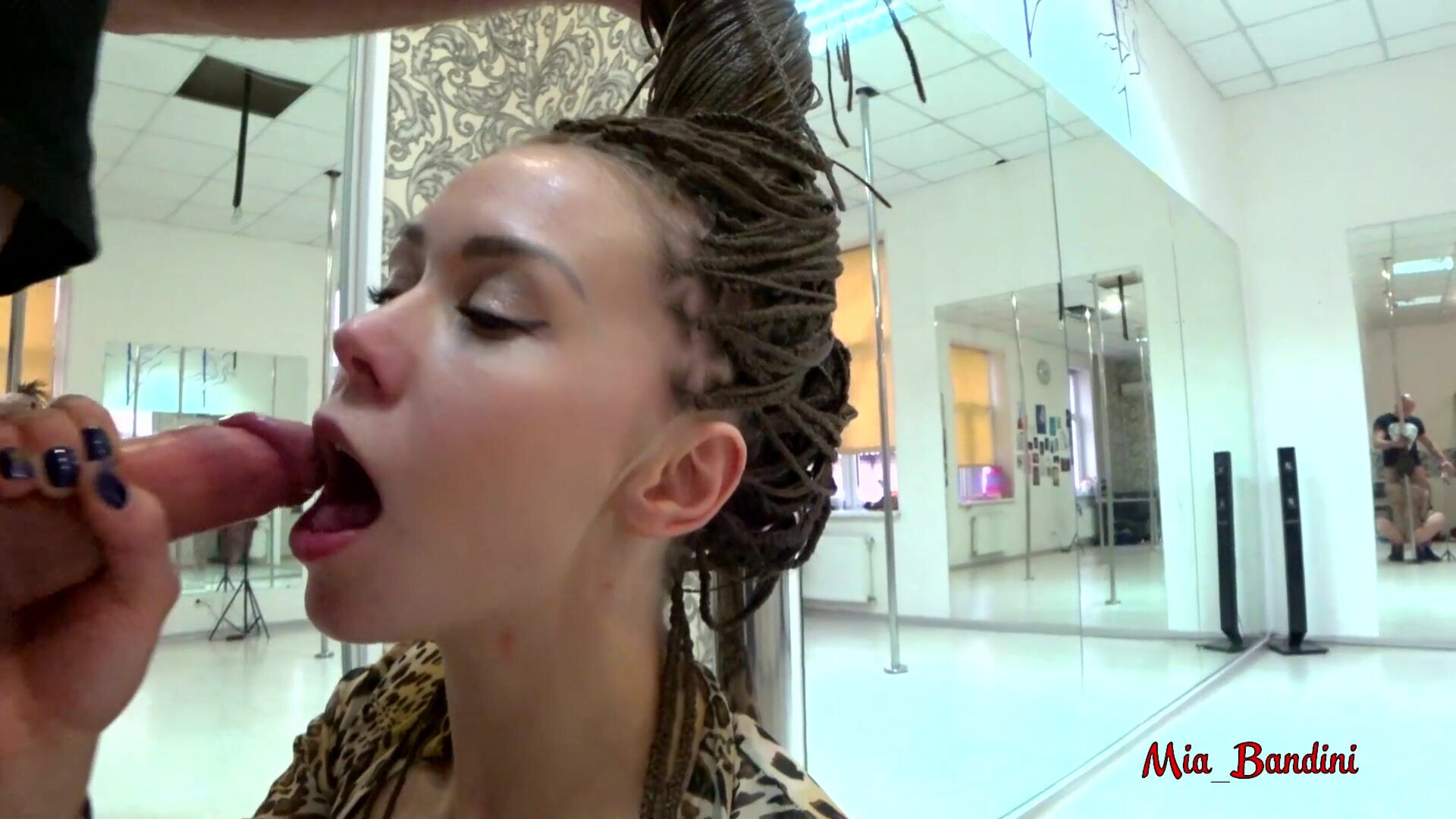 Mia Bandini - Teen Hot Pole Dancing Anal To Throat - ManyVids - teen - anal - pov - blowjob - big dick - small tits - deepthroat - natural tits