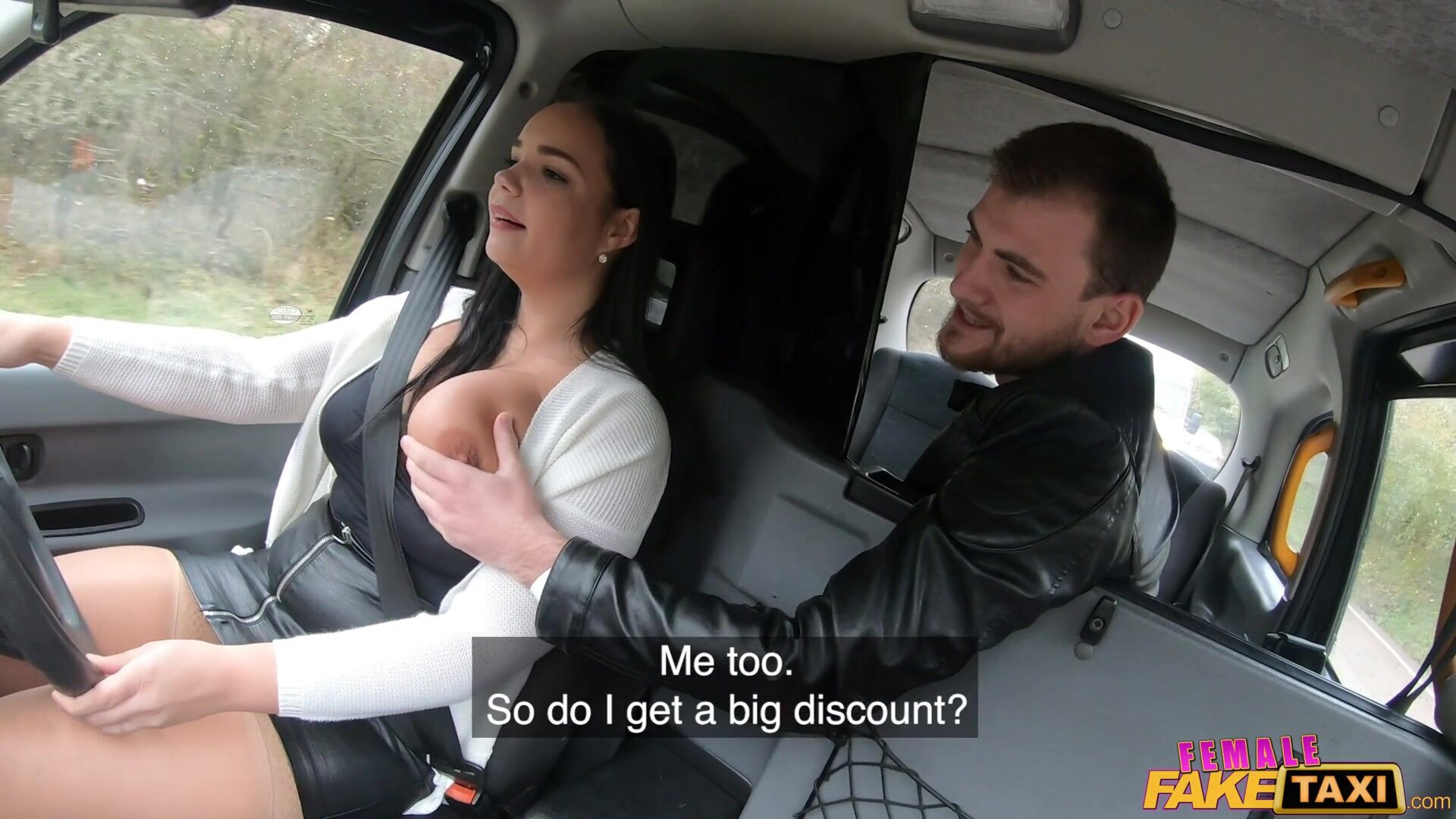 Sofia Lee - Squeeze My Tits as I Drive - FemaleFakeTaxi - FemaleFakeTaxi - teen - big dick - big tits - blowjob - outdoor