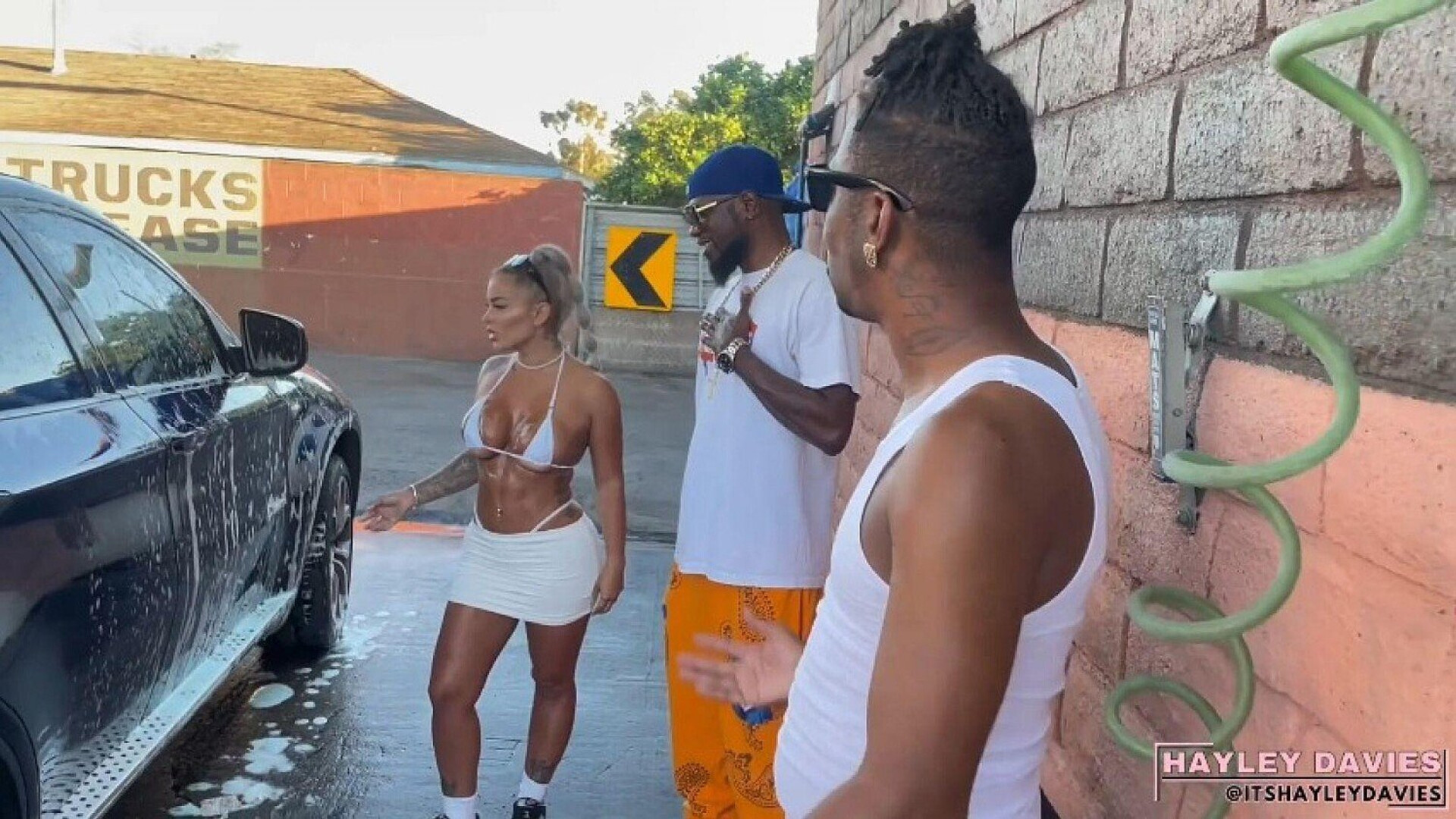 Hayley Davies - Carwash BBC Banging - ManyVids - bbc - amateur - interracial - threesome - big dick - big ass - big tits - double penetration