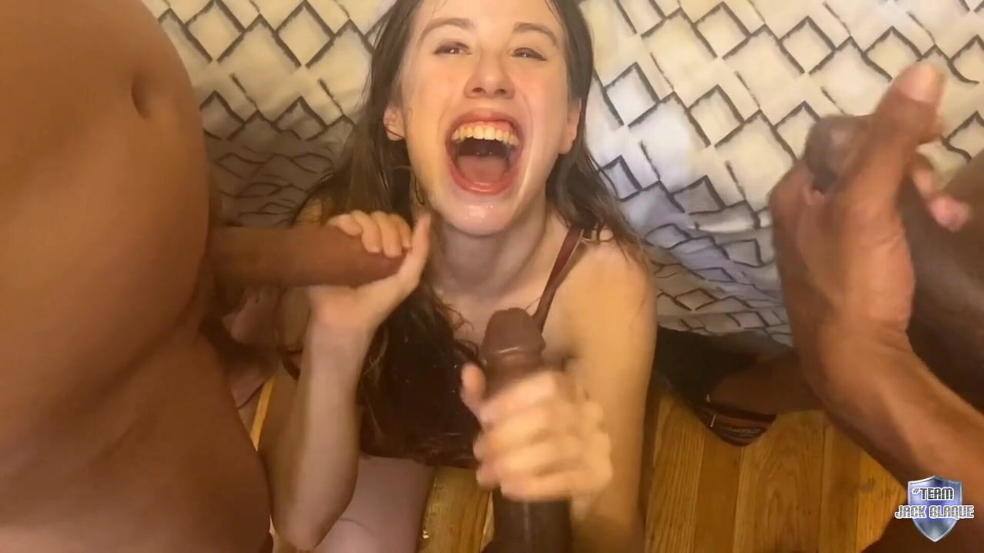 Jack Blaque - Jackie Hoff sucks off 3 big hard cocks - ManyVids - interracial - bbc - blowjob - pov - big dick - deepthroat