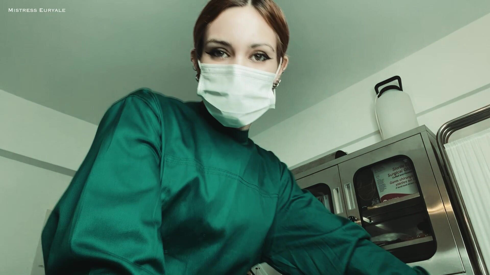 Mistress Euryale - Testicles Removal Surgery and Stitching on a Respirator - ManyVids - femdom - fetish - dirty talk - blonde - gooning - latex