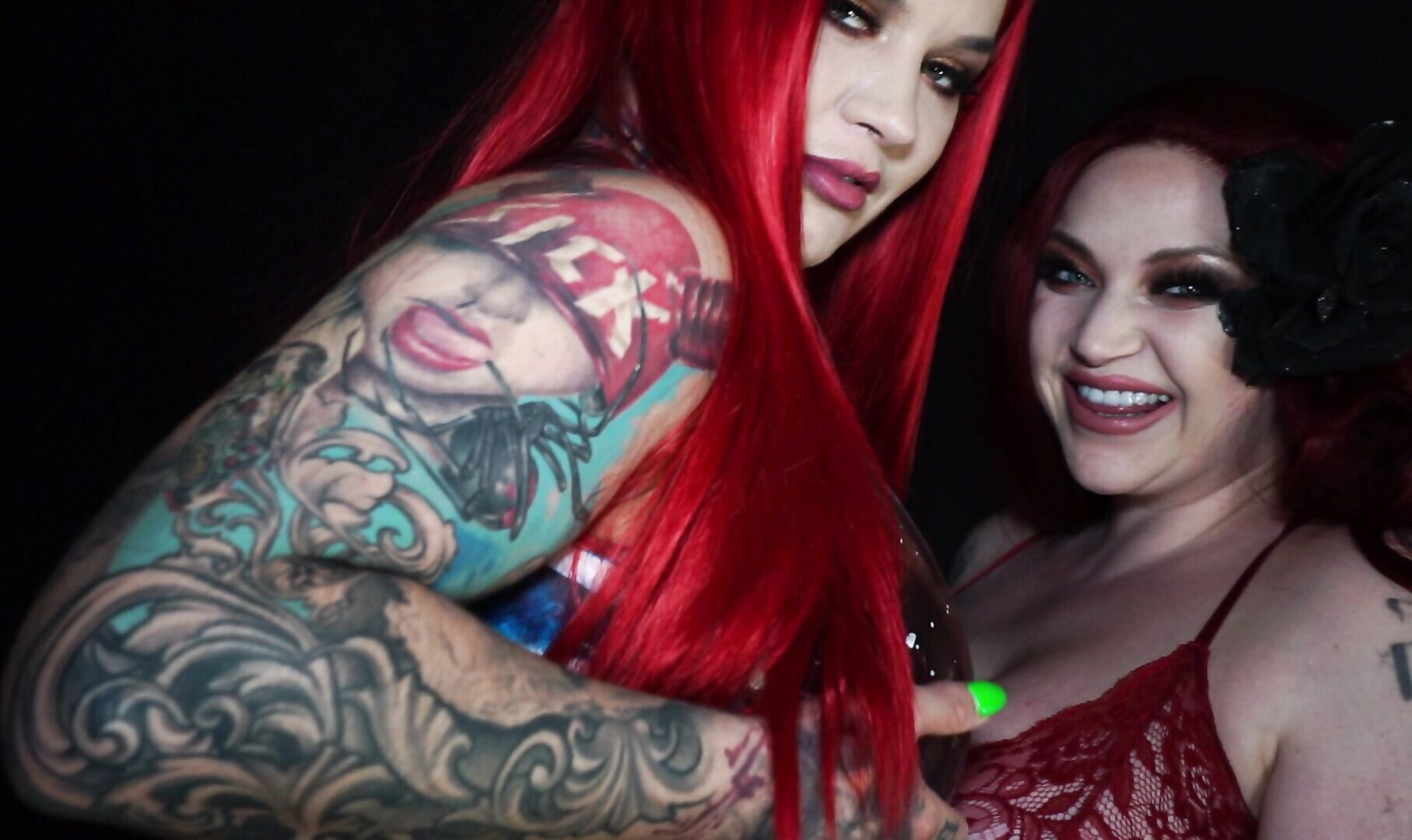 SabienDeMonia - Ultimate Girl On Girl Custom Video Tease - ManyVids - tease - redhead - pov - big dick - big tits - big ass - fake tits - tattoo