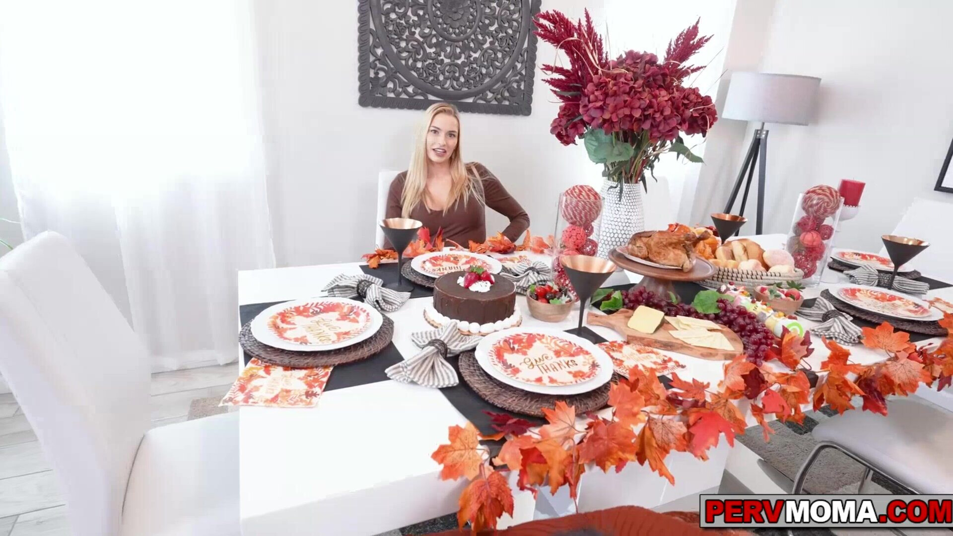 Austin and Sofie manage to fuck while hiding - pervmom - milf - stepmon - stepson - taboo - slutty - big tits - big cock - bedroom - handjob