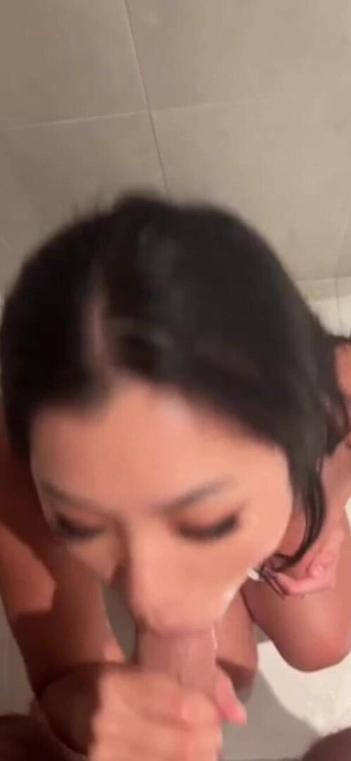 Curvy Asian Sucking American Dick - asian - amateur - bigass - bigdick - interracial - pov - blowjob - deepthroat