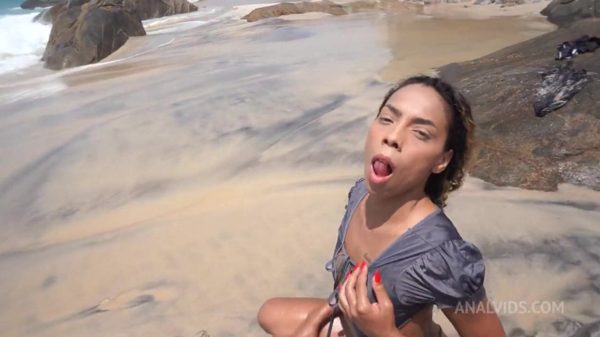 Jessica Azul Hourglass Body Fucked at the Nude Beach by 2 Monster Cocks - jessicaazul - 2on1 - mmf - threesome - outdoor - anal - asstomouth - atm - a2m - dp