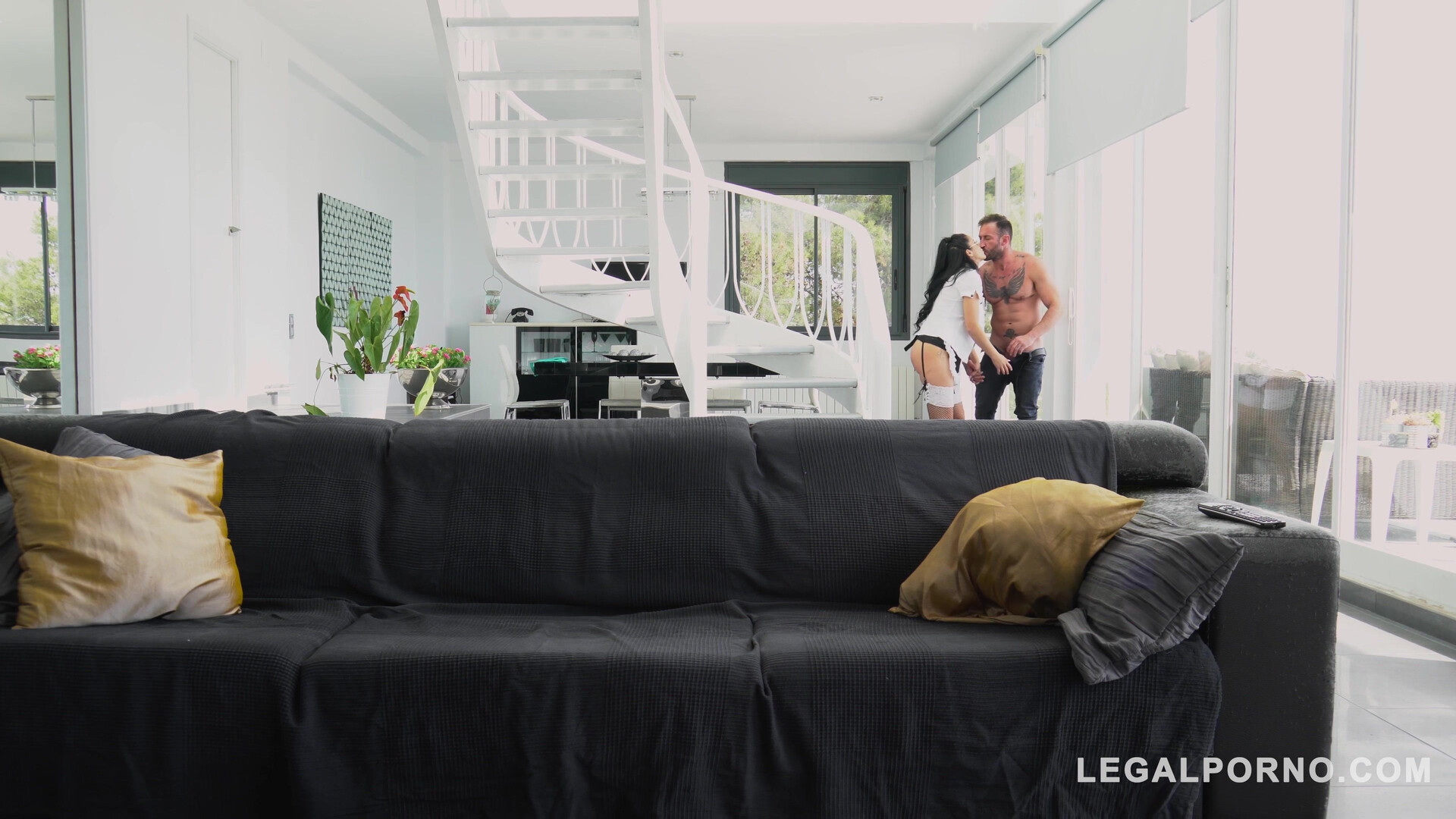 Leggy Latina Maid 4K - brunette - latina - maid - uniform - stocking - small tit - curvy ass - old & young.blowjob - 4k