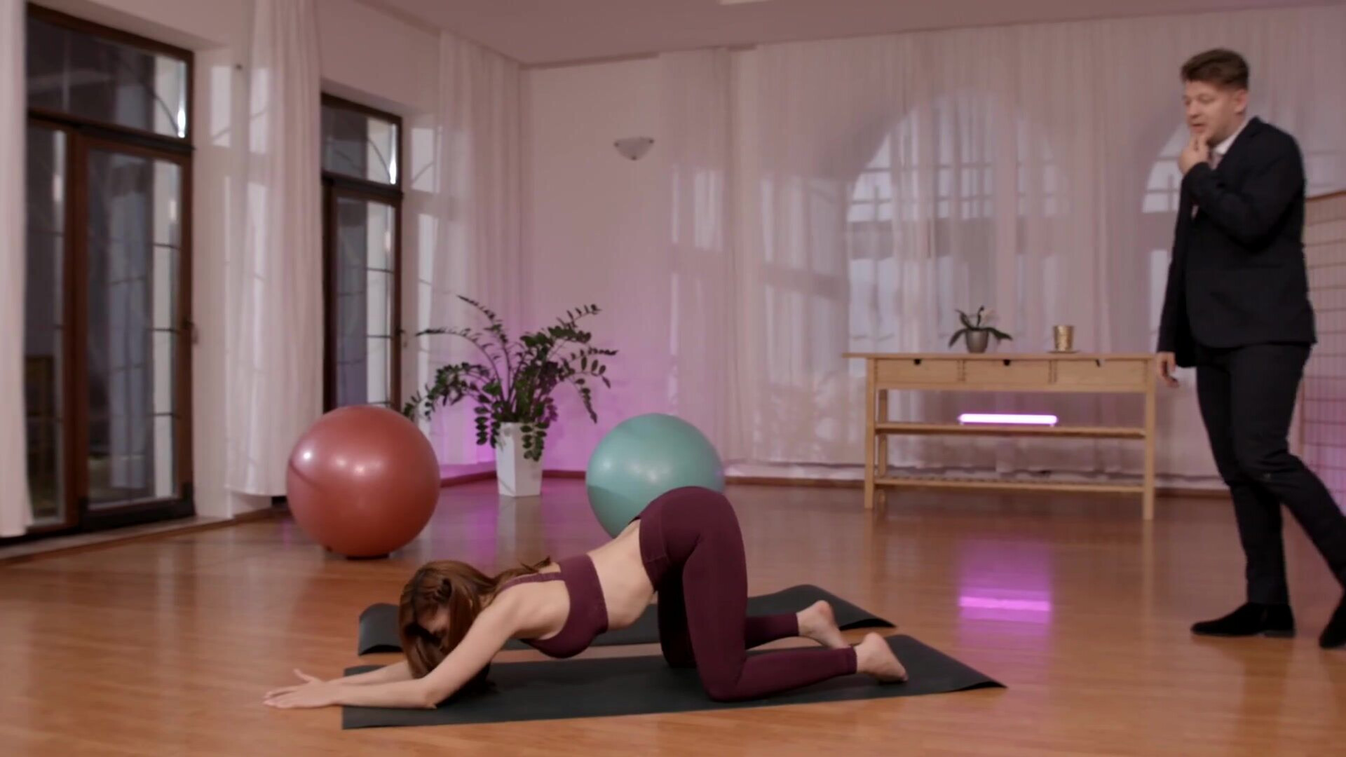 Mina Von D – Yoga Date With Mina Von D Ends In Sensual Fucking - blowjob - cowgirl - cum on face - cumshot - doggystyle - facial - handjob - natural tits - pussy licking - redhead