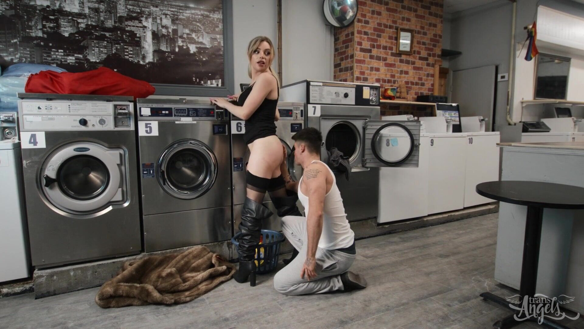 Sexy Big Tit Blonde TS Angellica Good Getting BWC in Laundry Room - anal - missionary - doggy - cow girl - hardcore - bareback - dick sucking - ass licking - babe - sexy