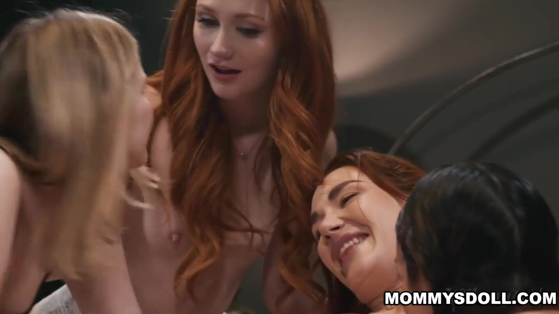 Siri crashed the Slumber Party - girlsway - blonde - natural tits - small tits - 69 - tattoos - tribbing - interracial - ass - lesbian