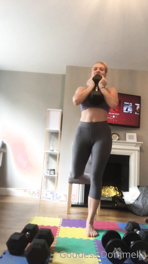 Goddess Dommelia - Thursdays Workout Pt - ManyVids - blonde - milf - big tits - femdom - fetish - dirty talk - pov