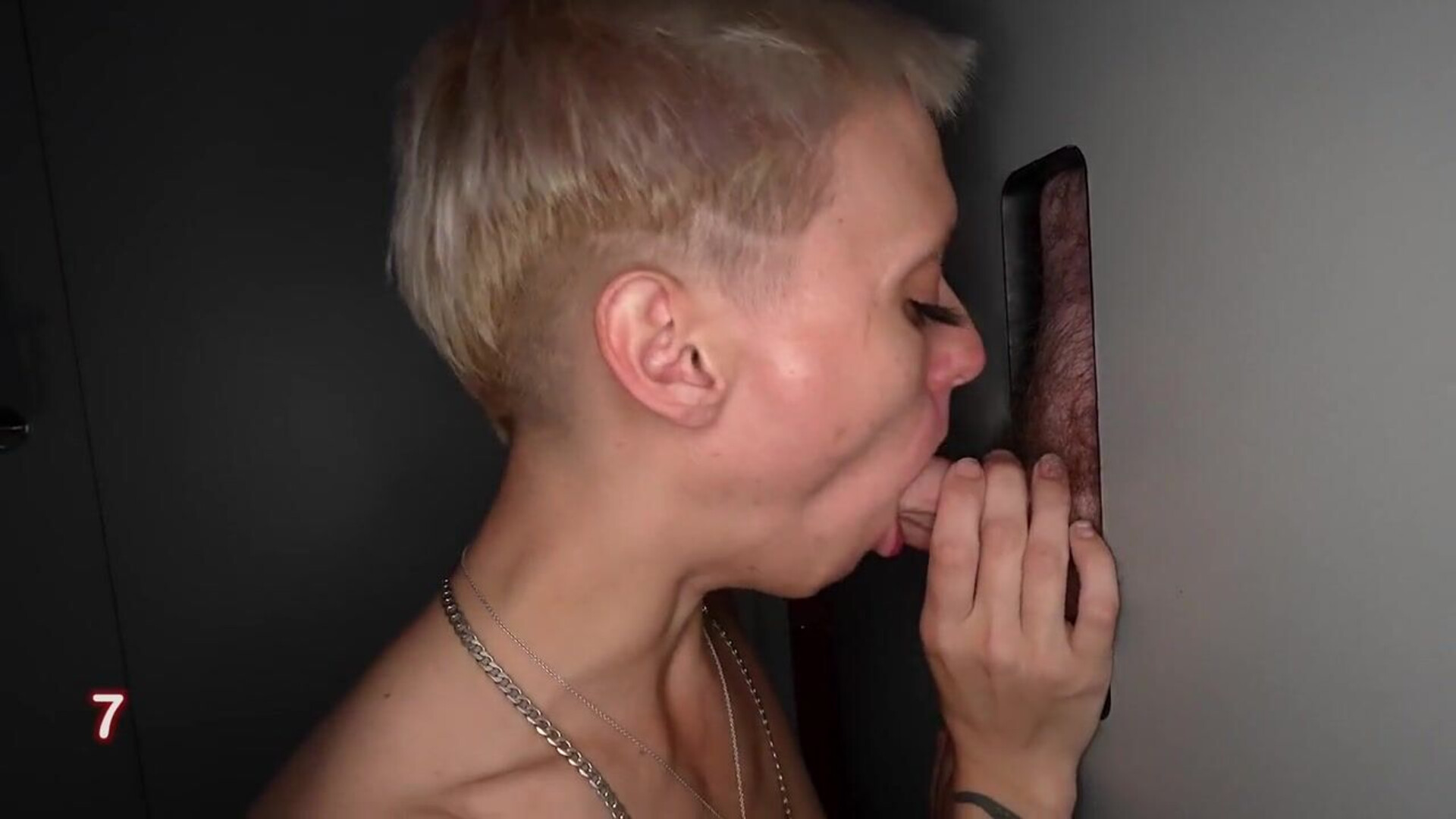 unknown girl (1st Visit) gloryhole - blonde - skinny - blowjob - swallow - creampie - fucking - hardcore - doggy - gloryhole