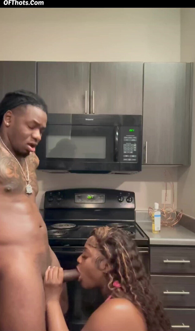 Big Ass Ebony Gets Fucked In The Kitchen - blowjob - deepthroat - ebony - bbc - big dick - big cock - ass - doggystyle - riding - cowgirl