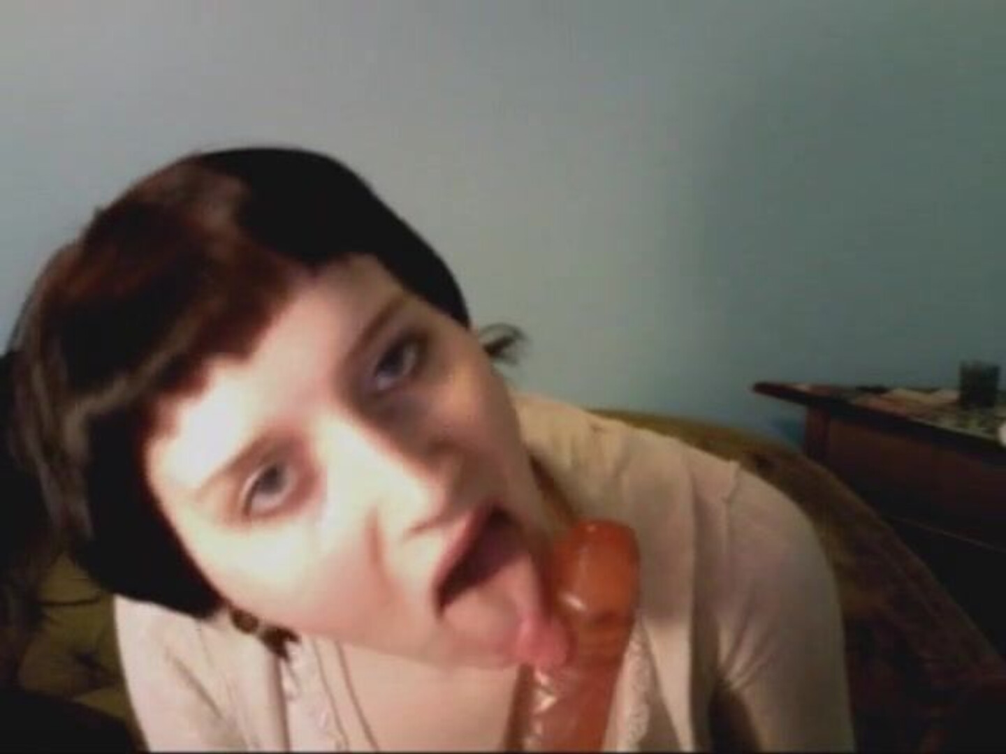 LISA BARLOW SWEET TEEN LONG TONGUE DILDO - teen - long - tongue - dildo - blowjob