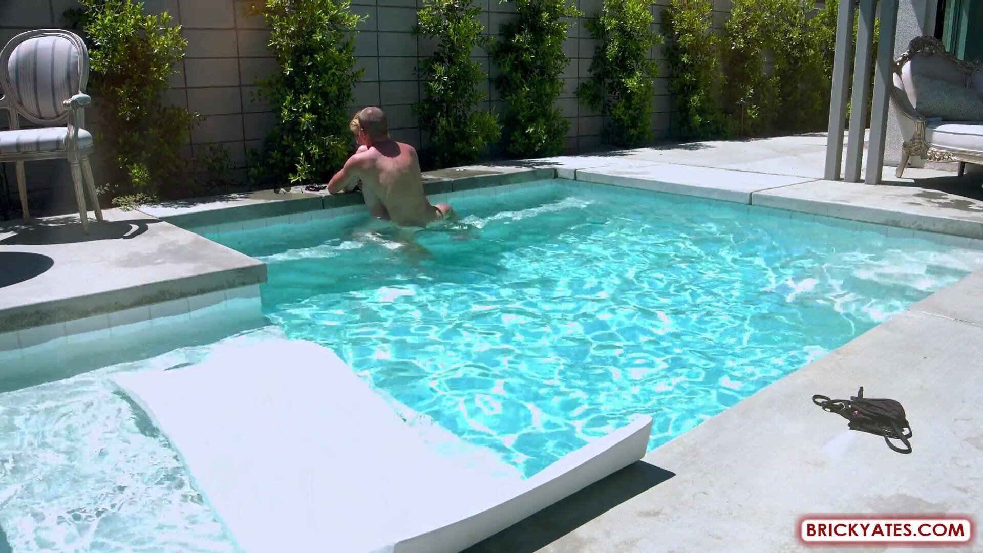 Maddison BF & GF relaxing and having sex in the pool in Palm Springs - teen - blowjob - blonde