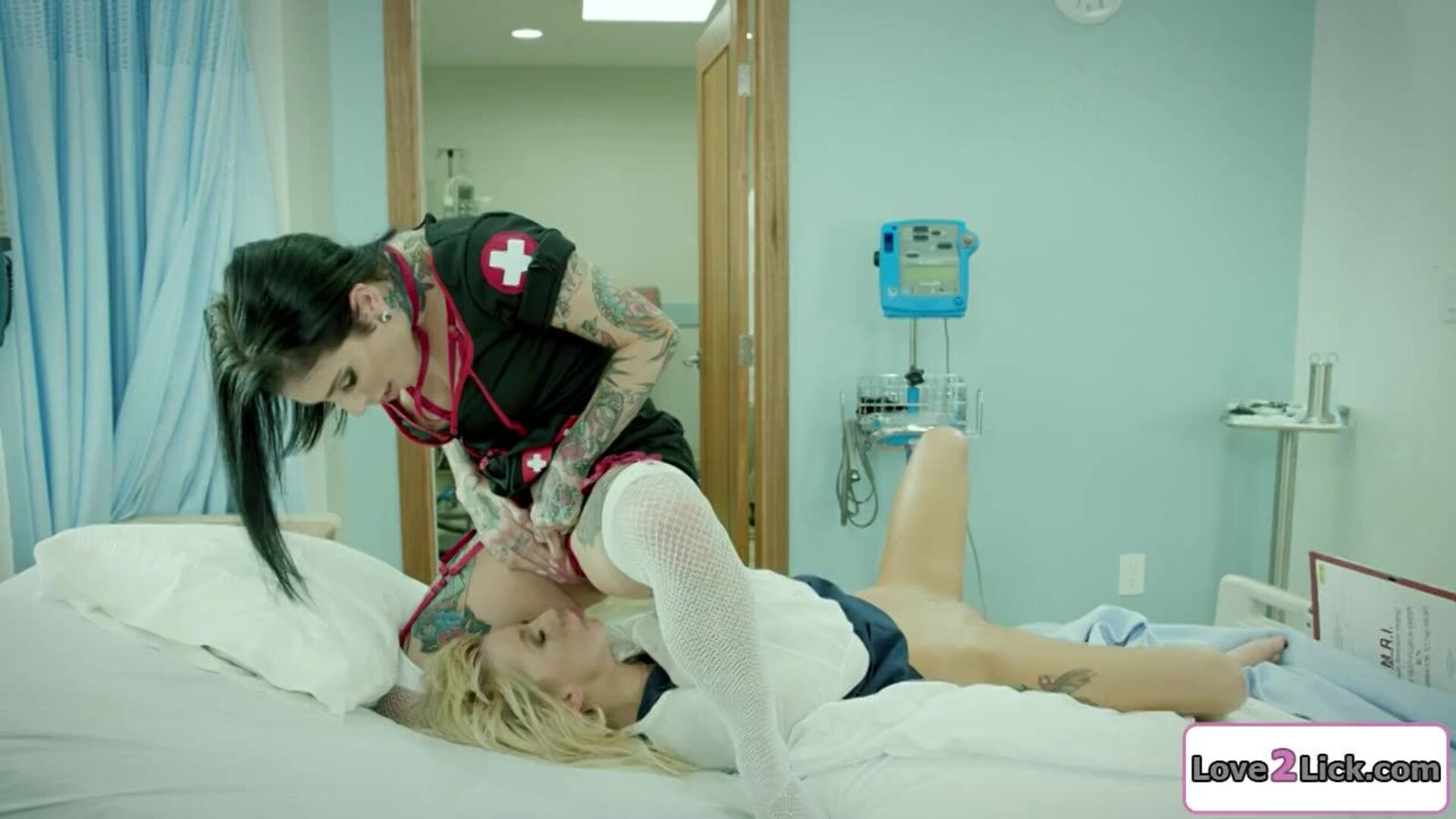 Patient fingered rough by tattooed nurse - lesbian - nurse - rough - old and young - finger - tattoos - milf - asslick - big tits - facesit