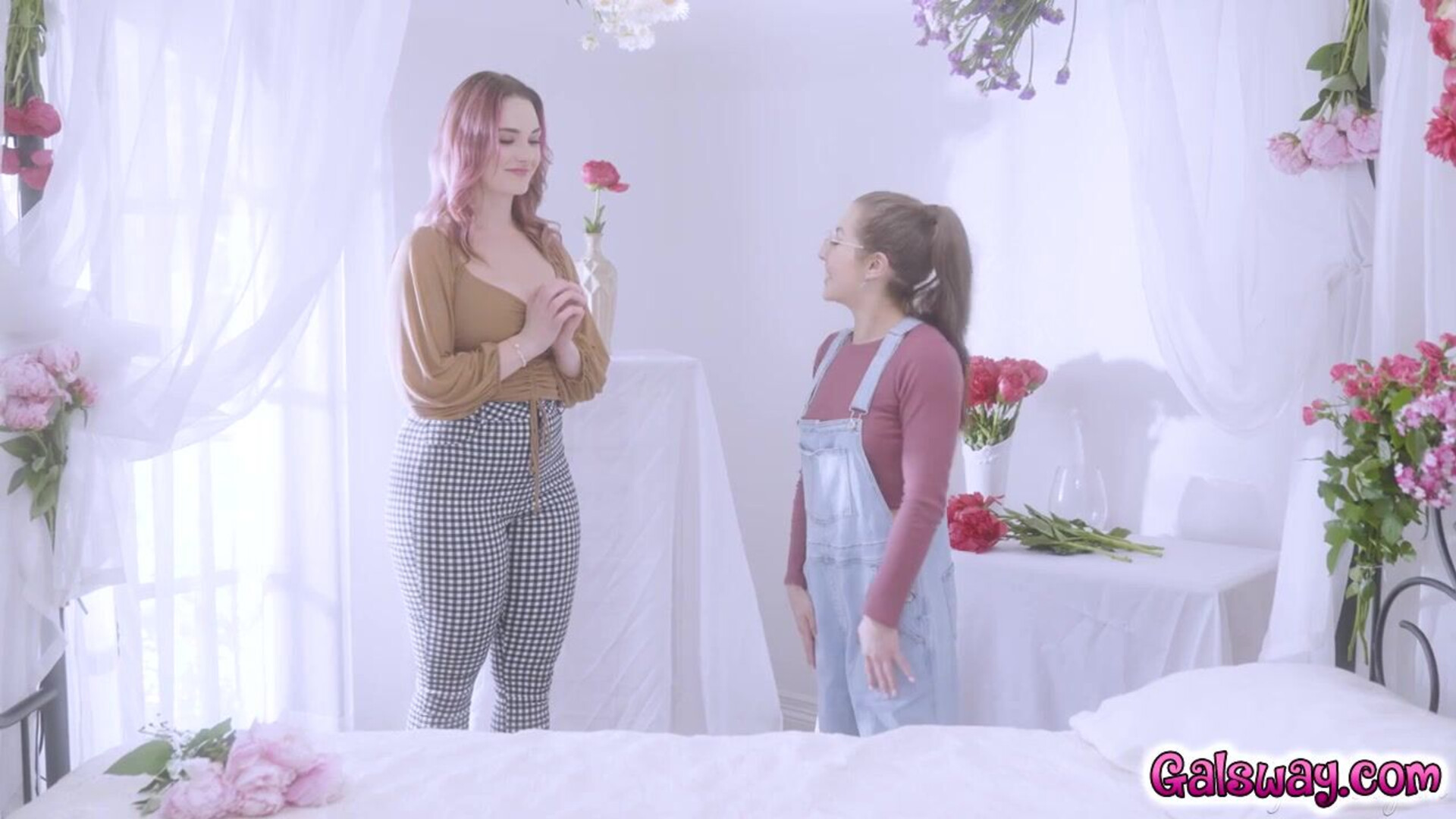 Siri and Spencer had passionate and playful sex - girlsway - brunette - big tits - natural tits - fingering - tattoos - hairy - facesitting - tribbing - lesbian