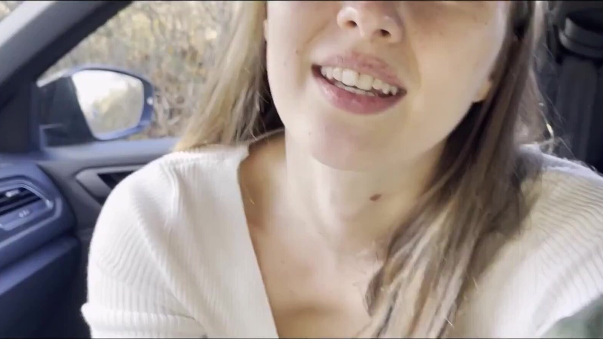 White Hottie Takes BBC in Car European Interracial - interacial - blowjob
