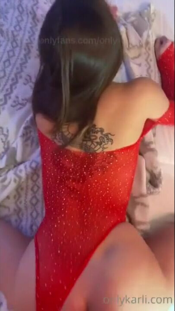 karli mergenthaler red fishnet sex tape onlyfans - big ass - big tits - blowjob - sex - fuck