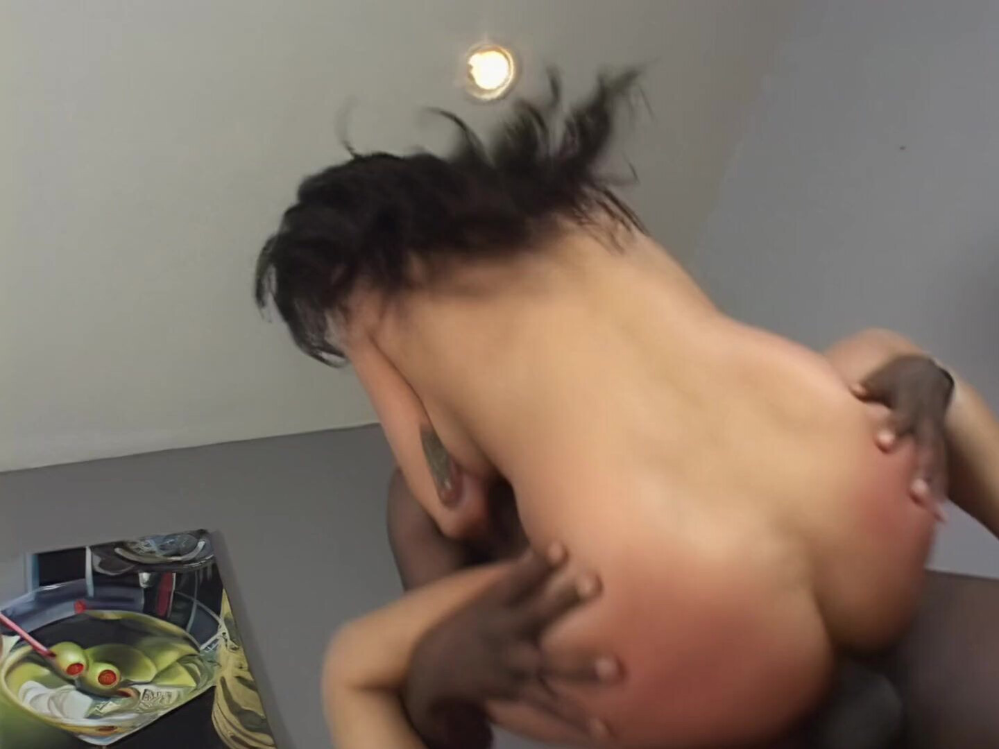 the first time so she gets on top of his - his