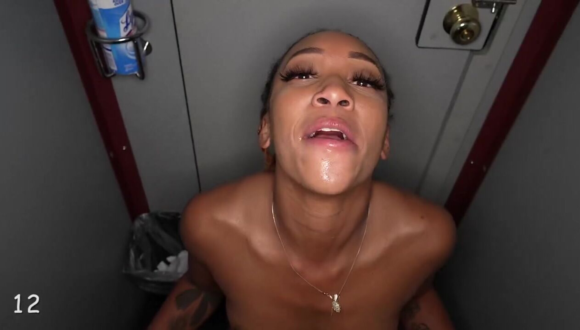 GHS Black Girl - blowjob - cumshot - gloryhole