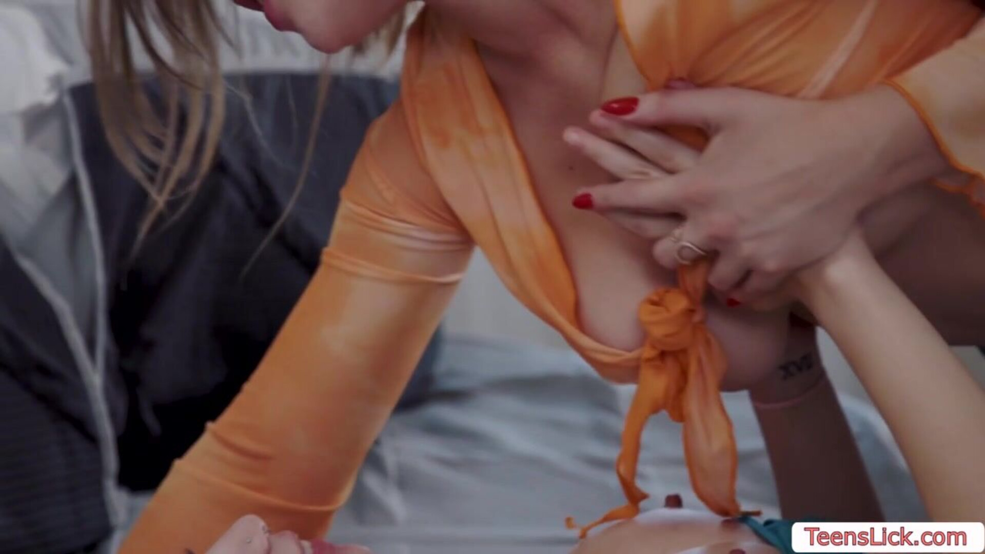 Horny Sorority babes lick each others wet pussy - lesbian - babes - natural tits - tits sucking - ass licking - pussy fingering - pussy licking - couples fantasies - small ass - tattoo