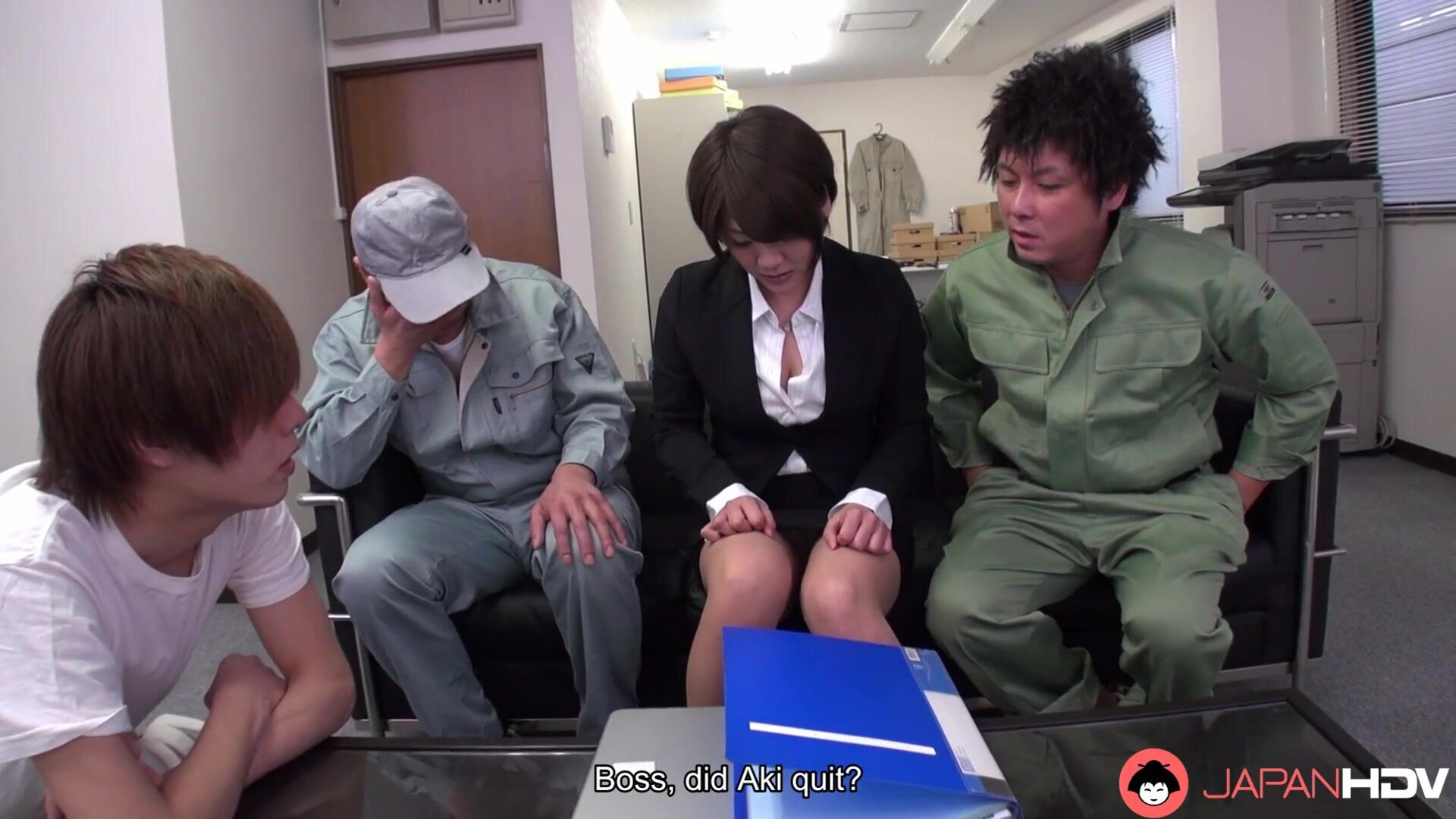 JapanHDV Mio Kuroki Fucked By Her Workers - japanese - asian - big breasts - babe - 3p - threesome - blowjob - creampie