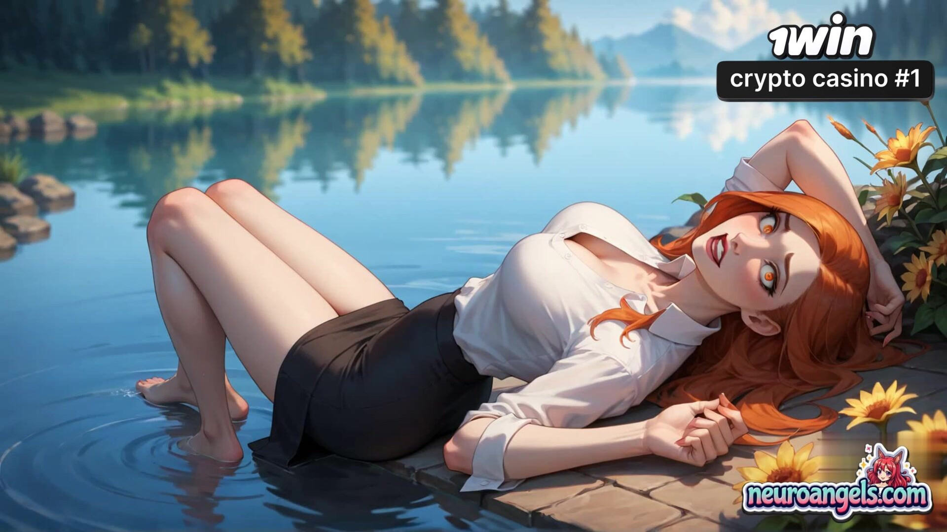 Milk Lake Sensation Surreal Wetness Amidst Serene Waters - lusty - bath - milk - ai generated - nature - romantic - surreal - wetness - hardcore