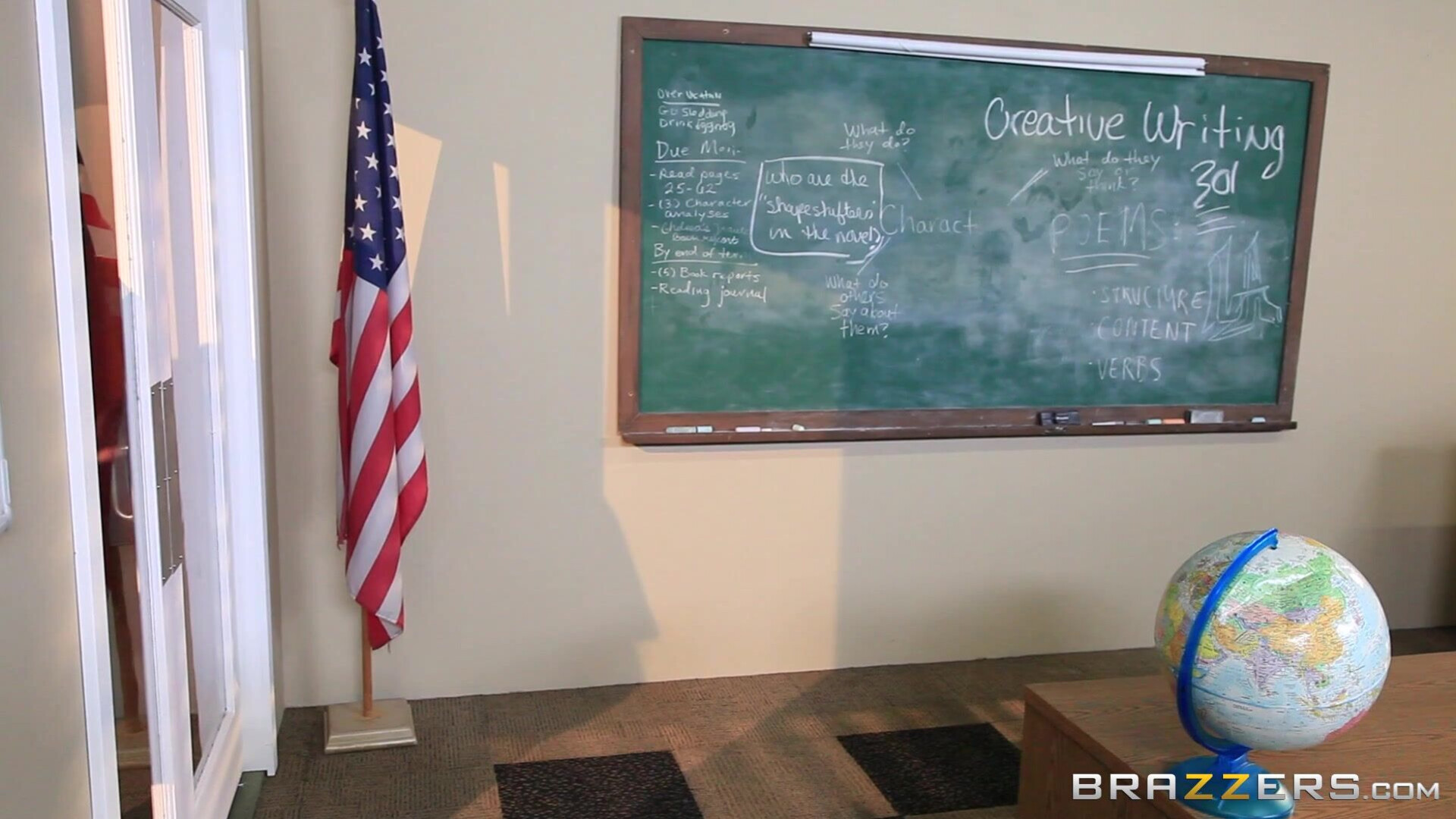 Teaching Teacher Hard Lesson - milf - blonde - teacher - big tits - lingerie - stocking - school - old & young - blowjob - titty fuck