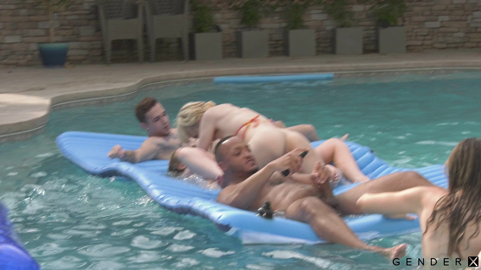 Trans Pool Party 3 - anal - big boobs - big cock - big dick - big tits - blonde - blowjob - brunette - cowgirl - cum swallow
