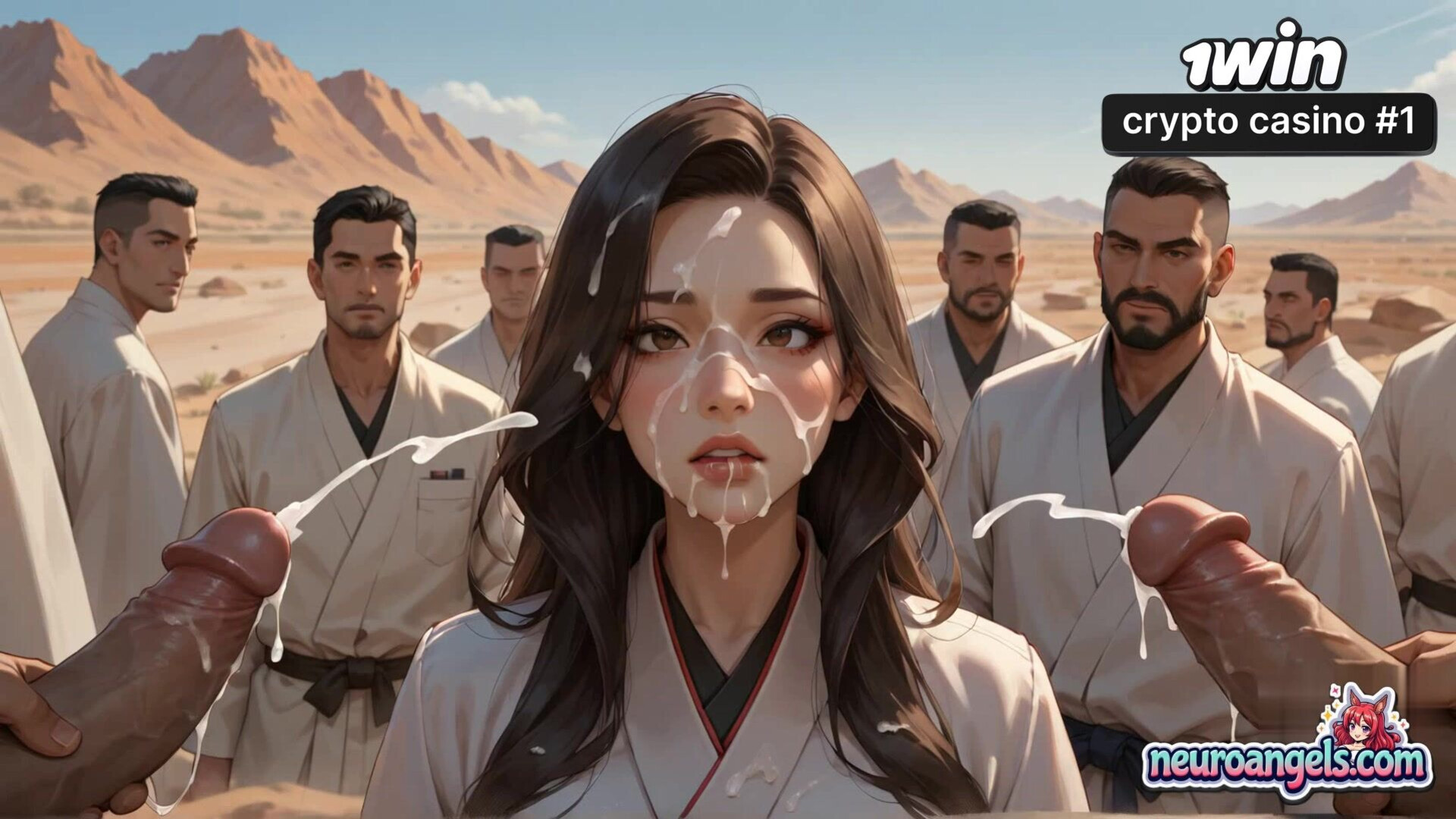Amazing, naked, insane gals spurting and fuckin' in the desert porno at its best! - orgy - squirting - romantic - hardcore - desert - ai generated - threesome - penetration - milk