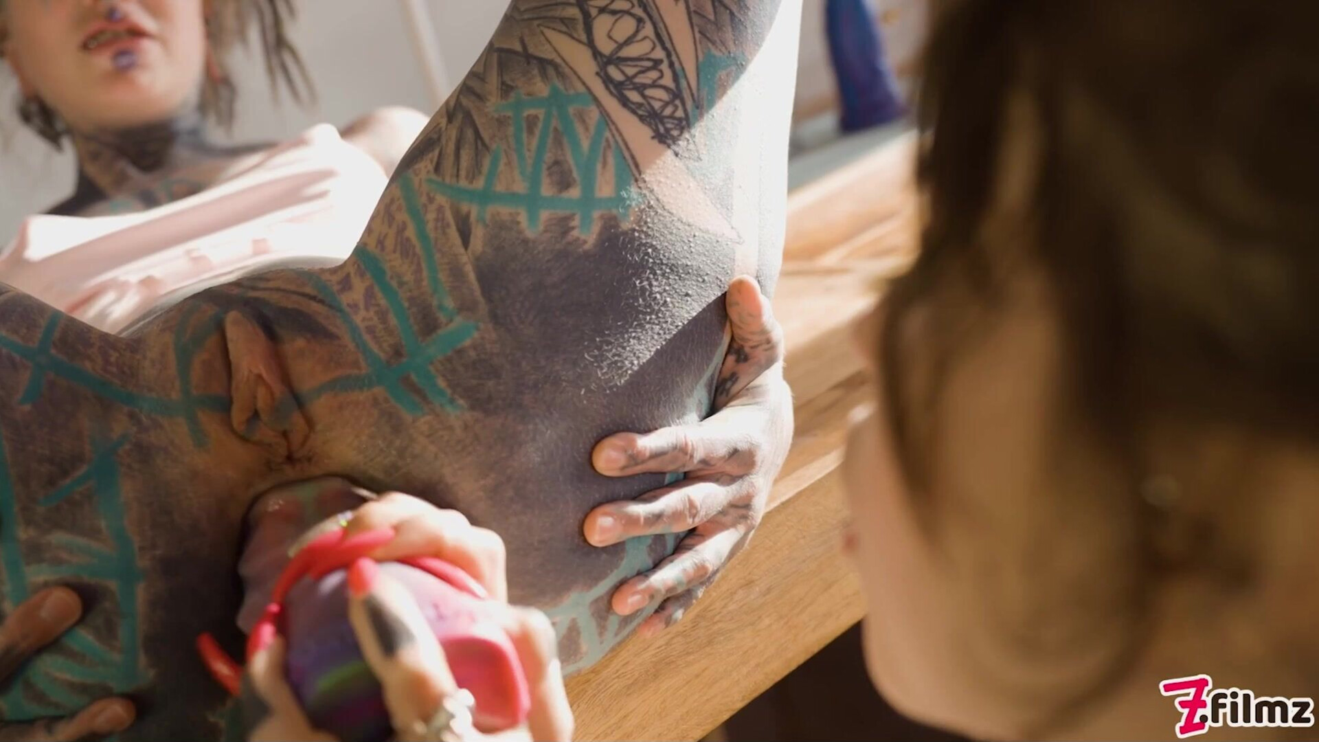Anuskatzz squirts all over Eden Ivy - zfilmz - tattoos - tattooed - pussy licking - rimjob - toy - anal - fingering - blonde - brunette