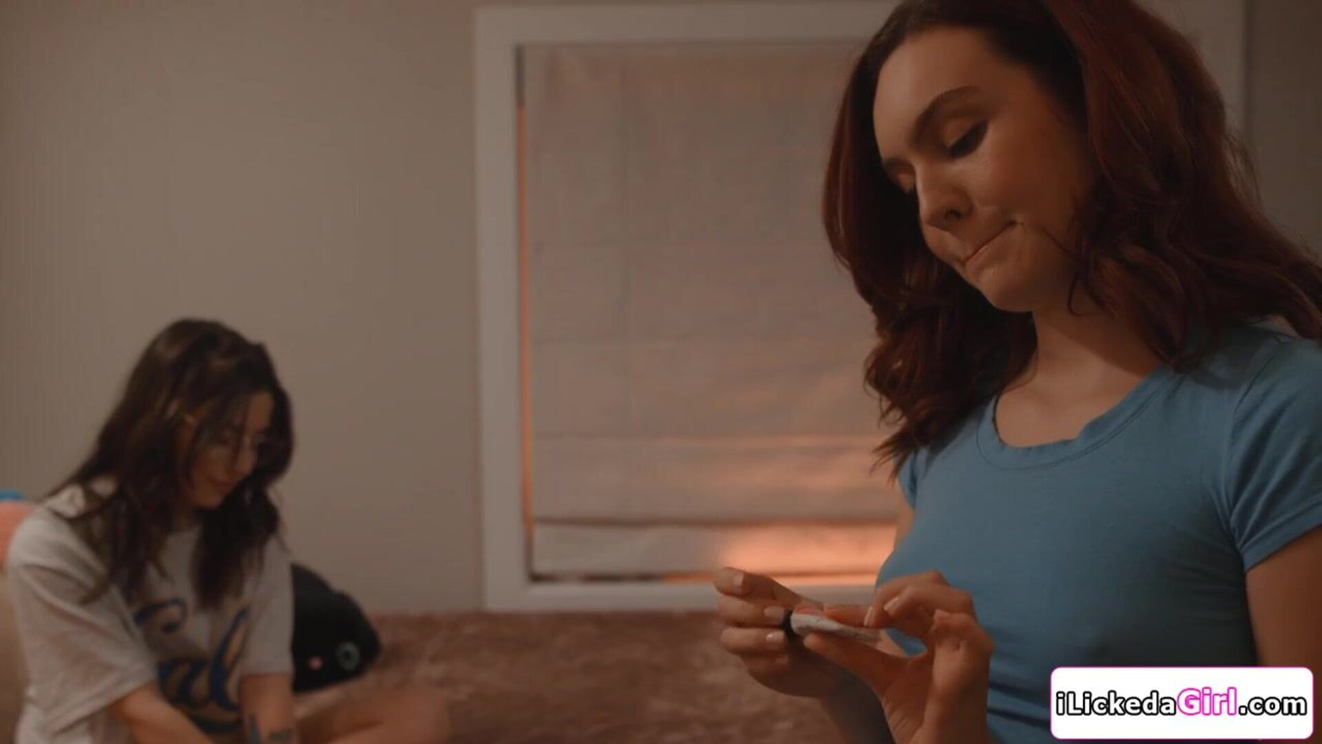 Lesbian babe inviting ex gf and fuck her - lesbian - oral - finger - hairy - kiss - small tits - petite - titsuck - redhead - brunette