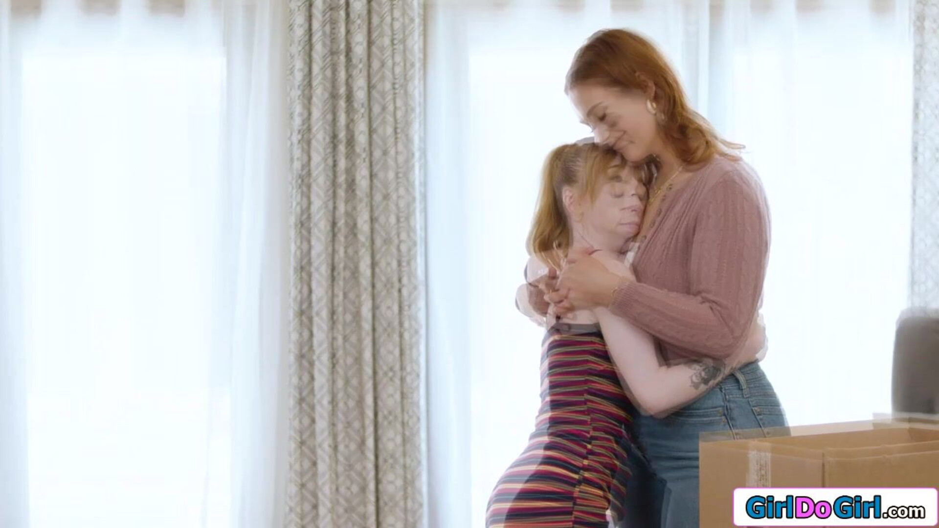 My stepmom and I had an unexpected kiss - lesbian - old and young - stepmom - stepdaughter - big tits - oral - teen - milf - small tits - petite