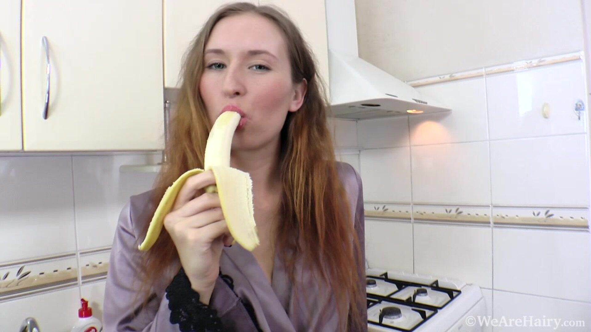 Nikky B Masturbates In Her Kitchen - milf - hairy pussy - full bush - meaty lips - small breasts - solo - masturbation - czech - wearehairy