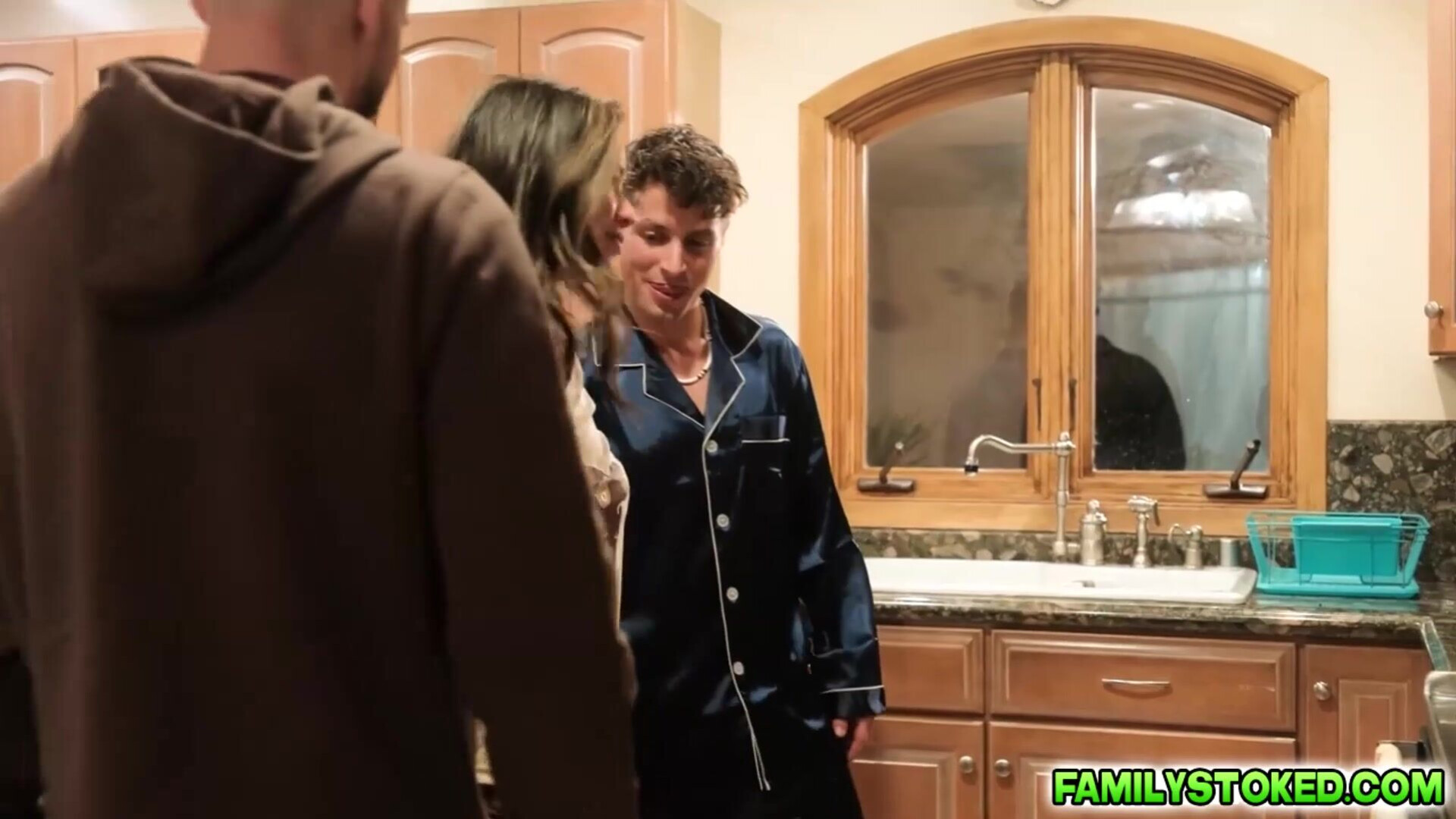 Scarlet is as horny as Jay and Apollo - family strokes - big dicks - black hair - blowjob - deepthroat - handjob - kissing - latina - shaved pussy - doggystyle