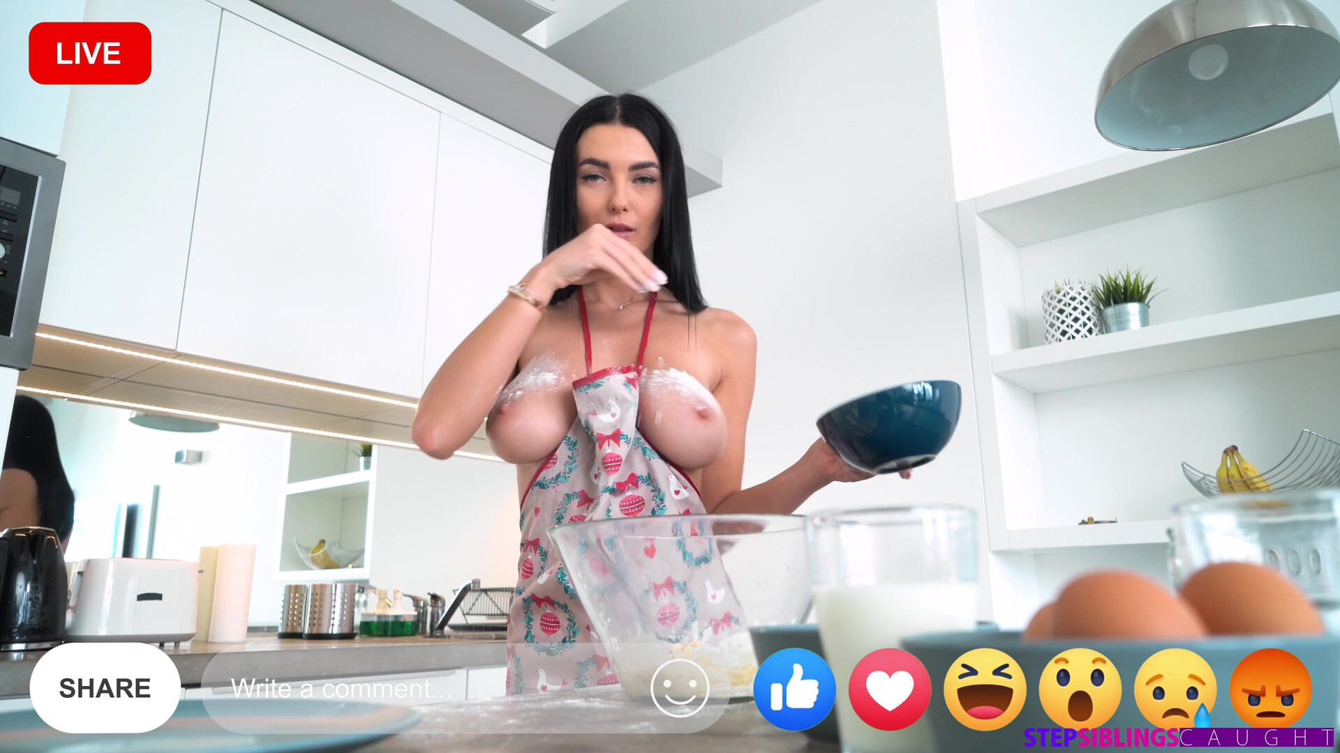 Simon kitty Giving Stepbro My Muffin - big tits - cum on tit - com on mouth - natural - natural boobs - kitchen - long legs - stepsister