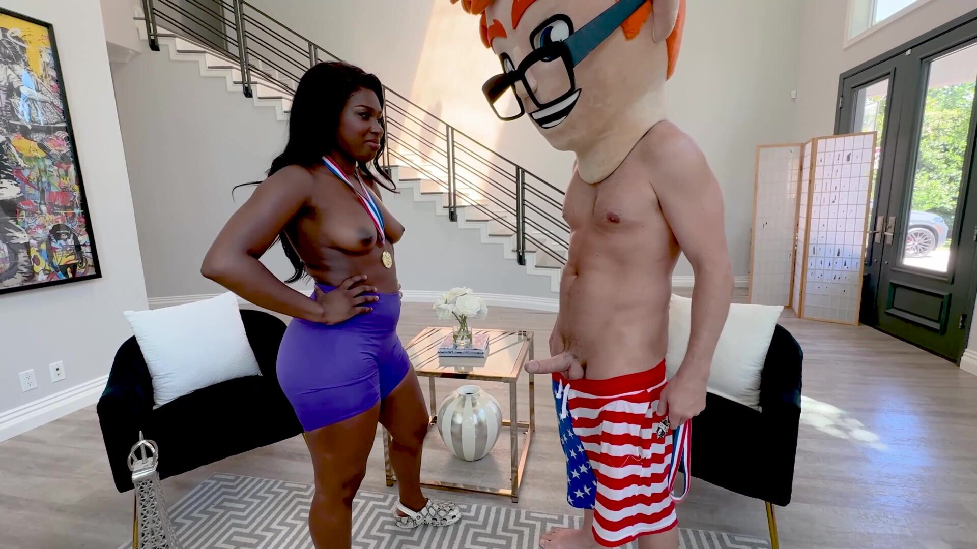 Tessa Thomas Wins the PornDudeCasting Games - ebony - sex